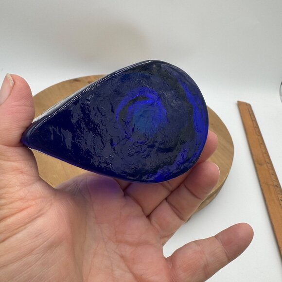 Cobalt Blue Blenko Candle Holder Tear Drop Taper Candle Holders Mid Century Mode - Picture 5 of 12